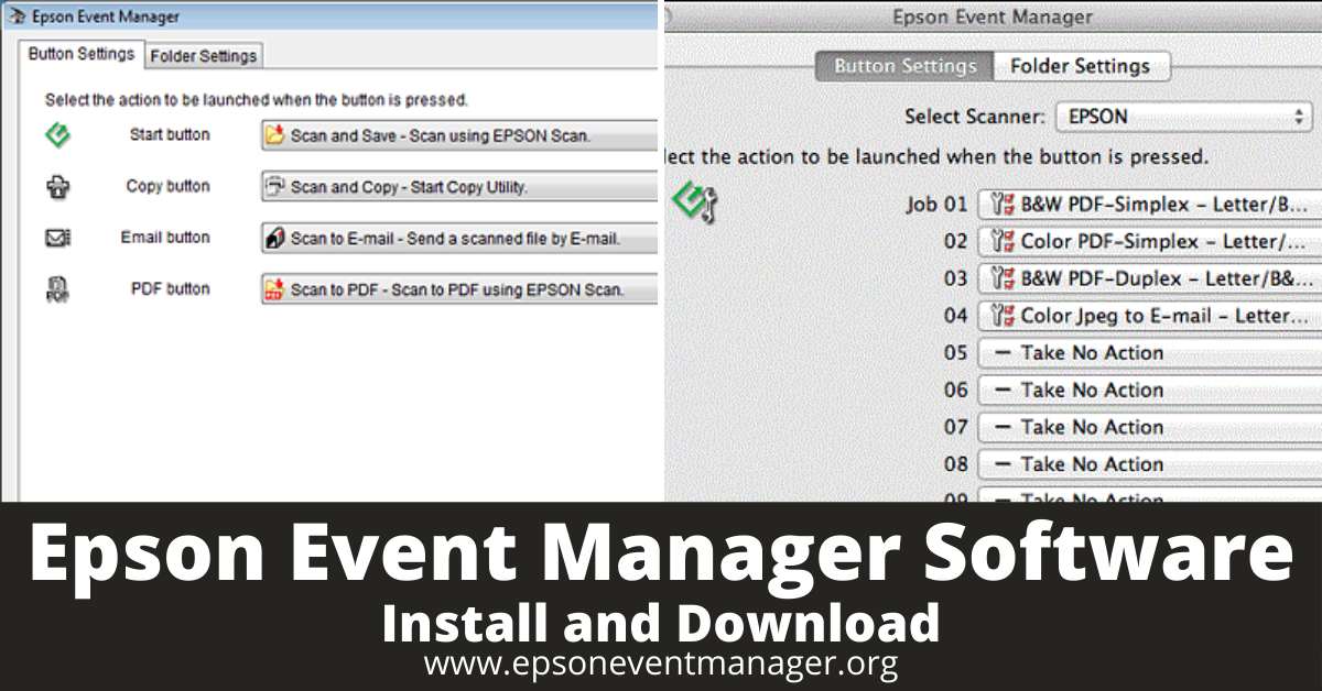 Instalação e download do software Epson Event Manager